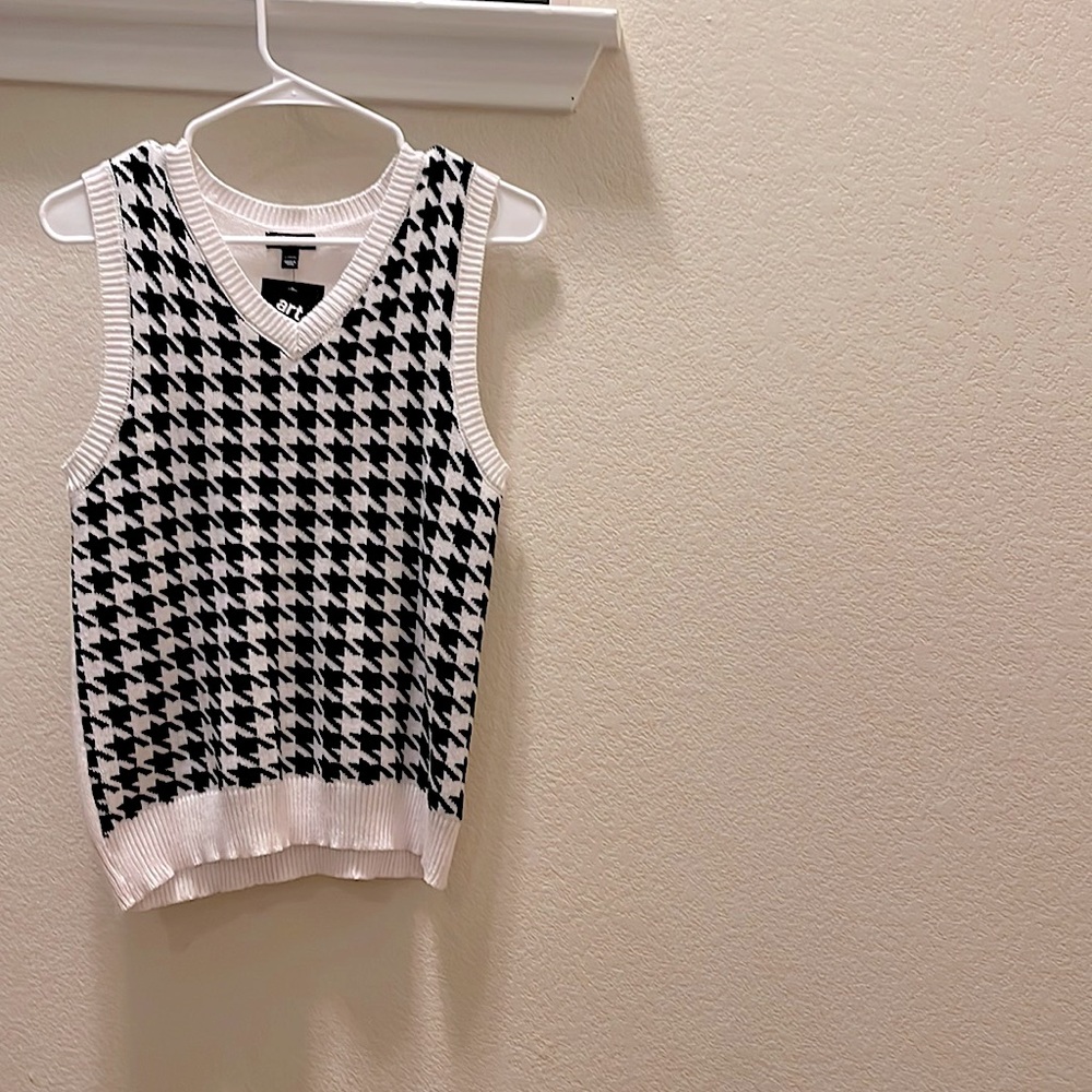 Black and white sweater vest